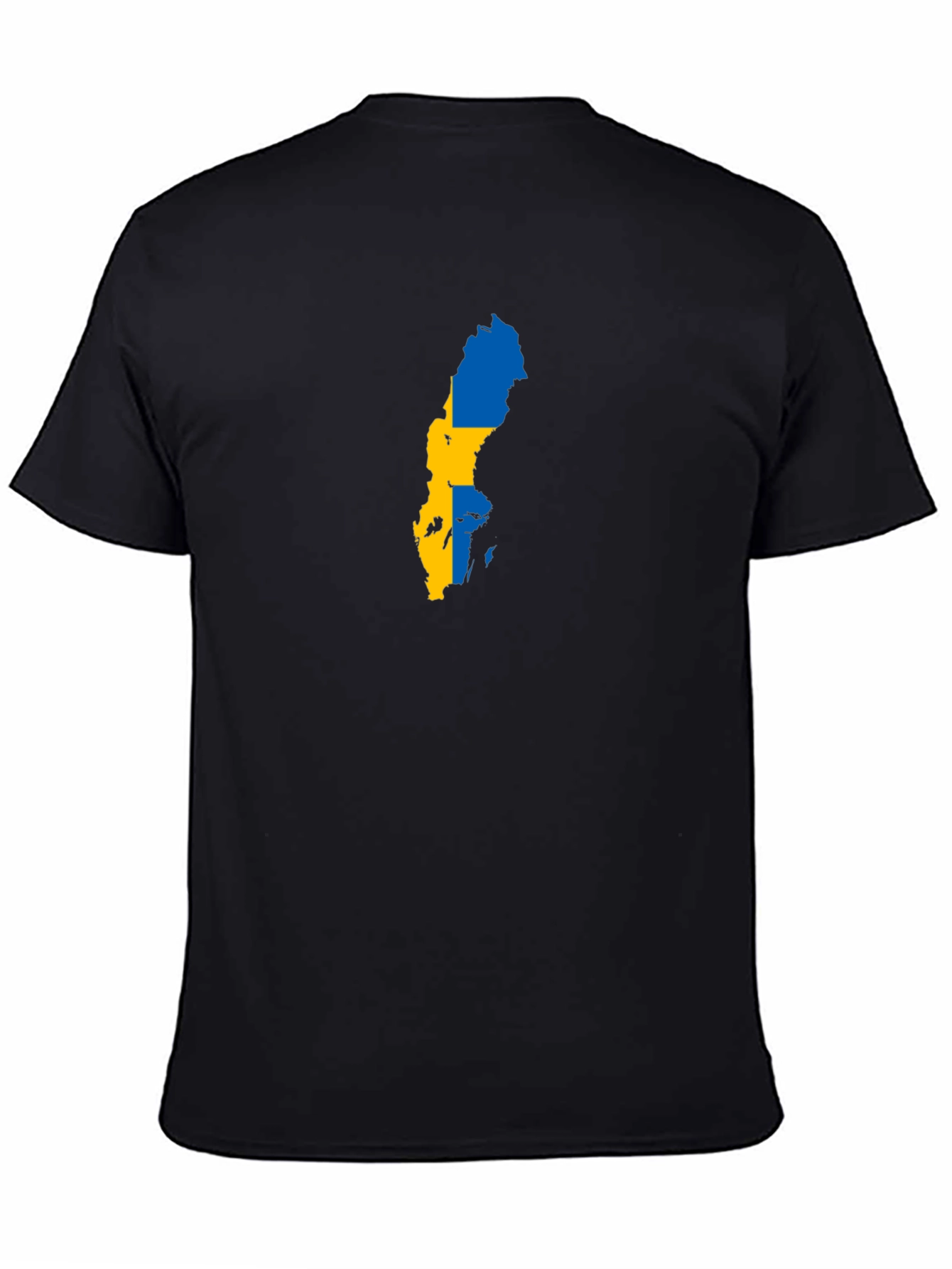 Camiseta Negra Mapa Suecia Hombre