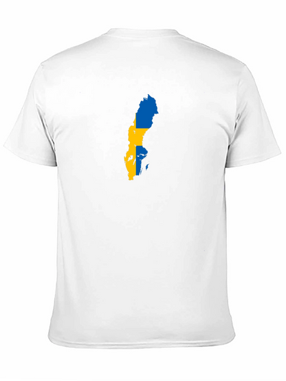 Camiseta Negra Mapa Suecia Hombre
