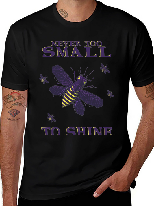 Camiseta Negra con Diseño de Abeja y Texto Inspirador