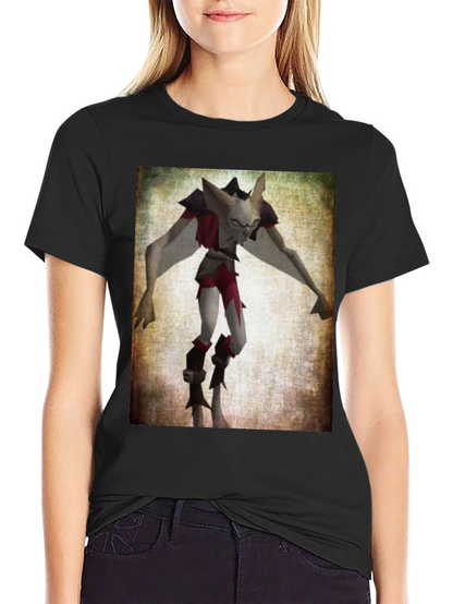 Camiseta Negra con Estampado de Personaje Fantástico