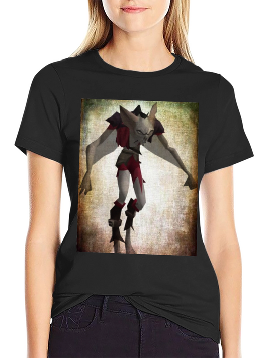 Camiseta Negra con Estampado de Personaje Fantástico