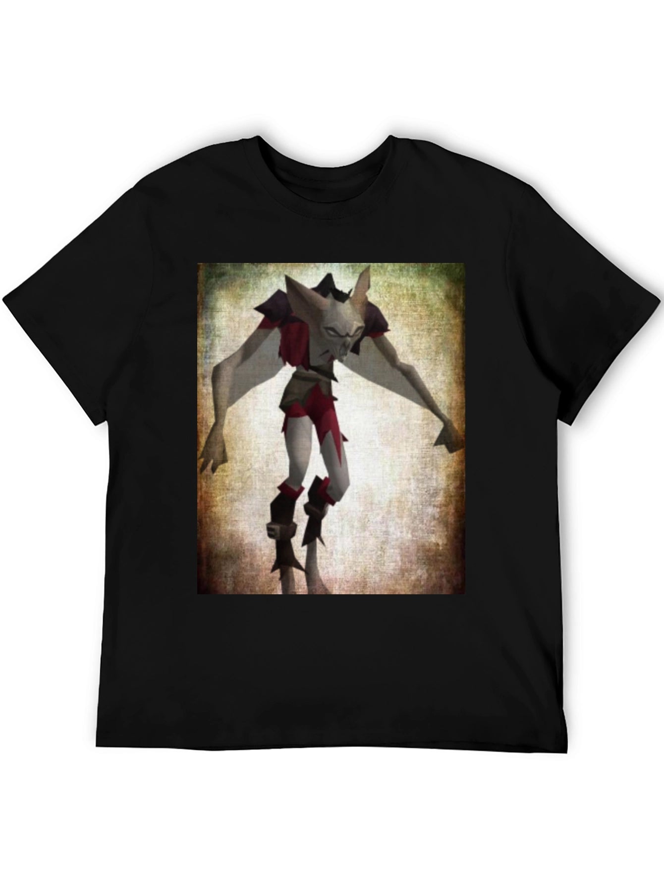 Camiseta Negra con Estampado de Personaje Fantástico