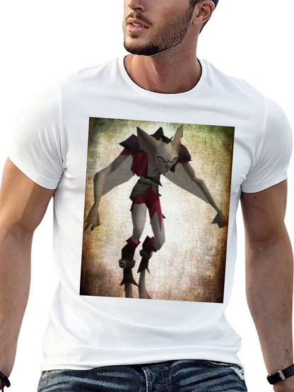 Camiseta Negra con Estampado de Personaje Fantástico