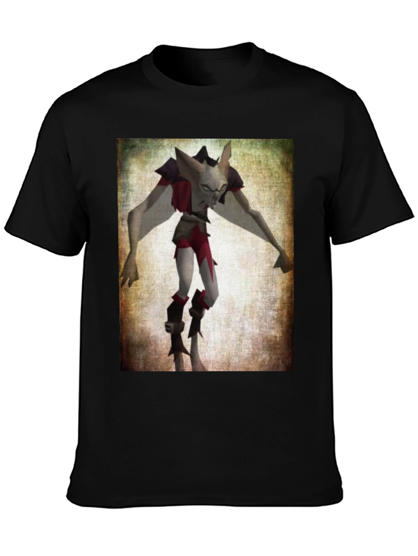 Camiseta Negra con Estampado de Personaje Fantástico