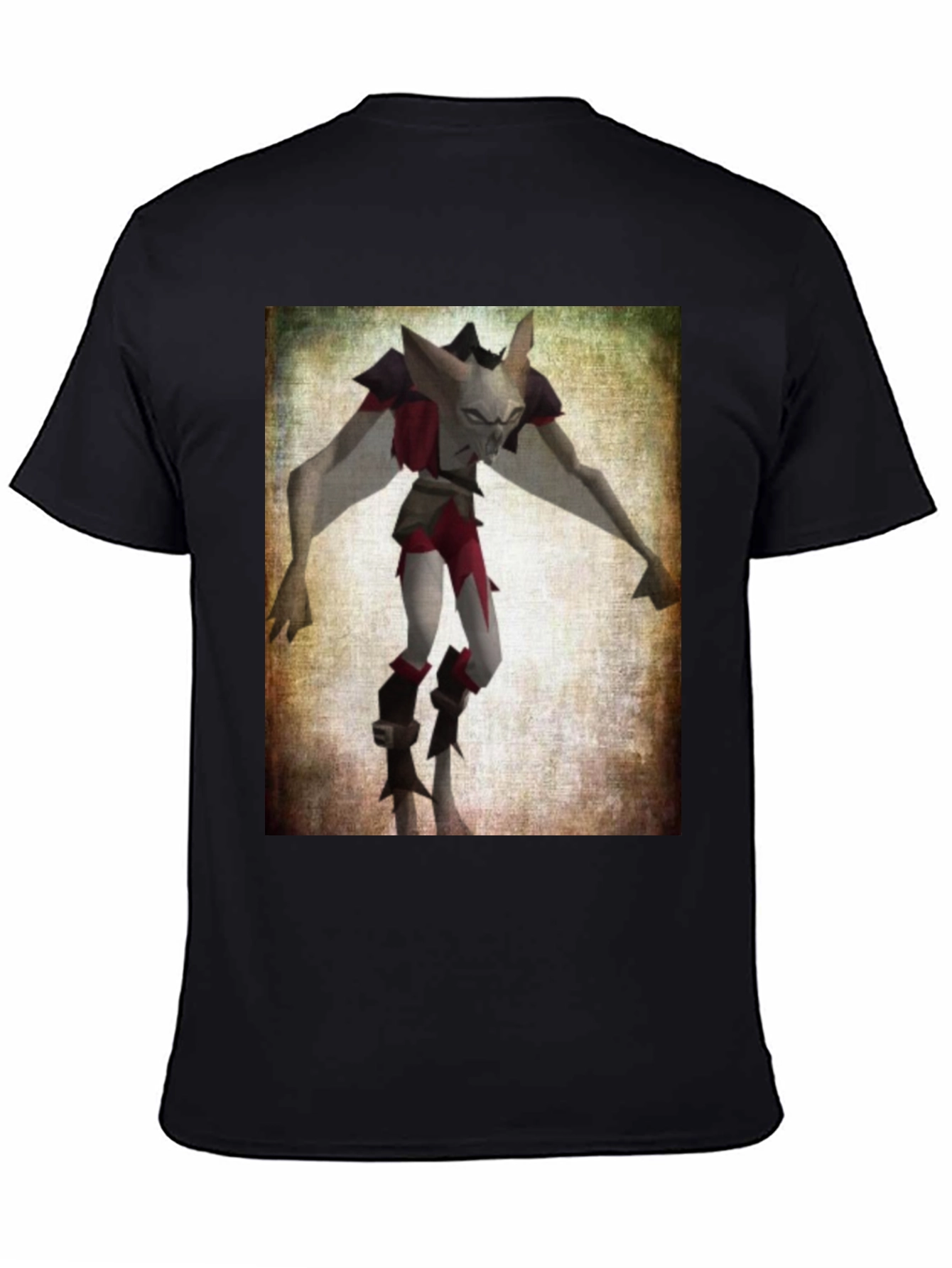 Camiseta Negra con Estampado de Personaje Fantástico