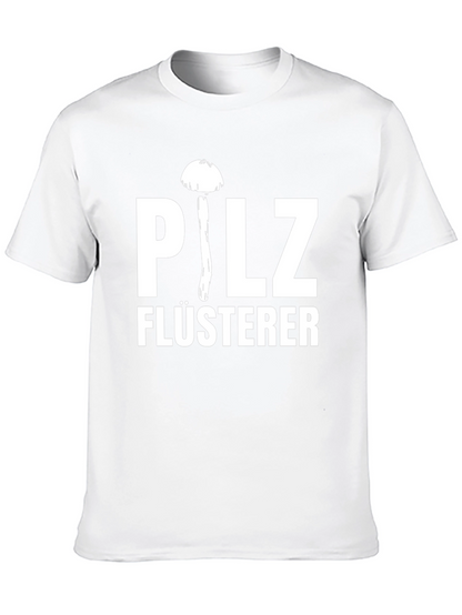 Camiseta Negra Pilz Flüsterer con Diseño de Hongo