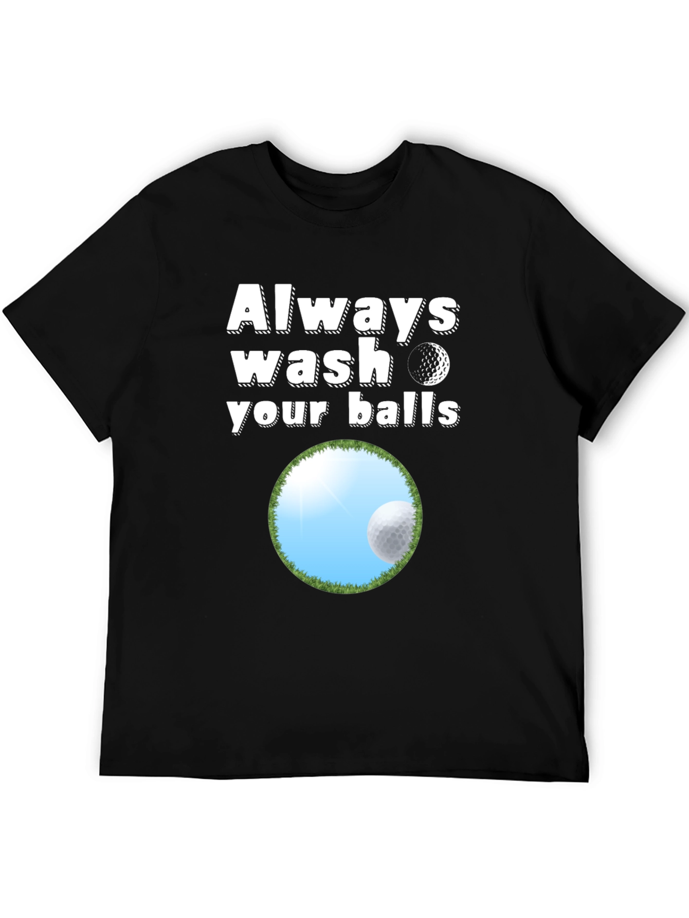 Camiseta Negra: Lave Siempre Sus Bolas de Golf