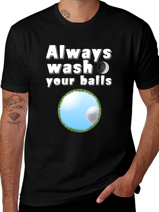 Camiseta Negra: Lave Siempre Sus Bolas de Golf