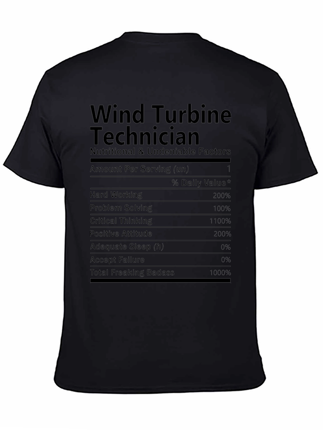 Camiseta Técnica de Turbina Eólica - Datos Nutricionales