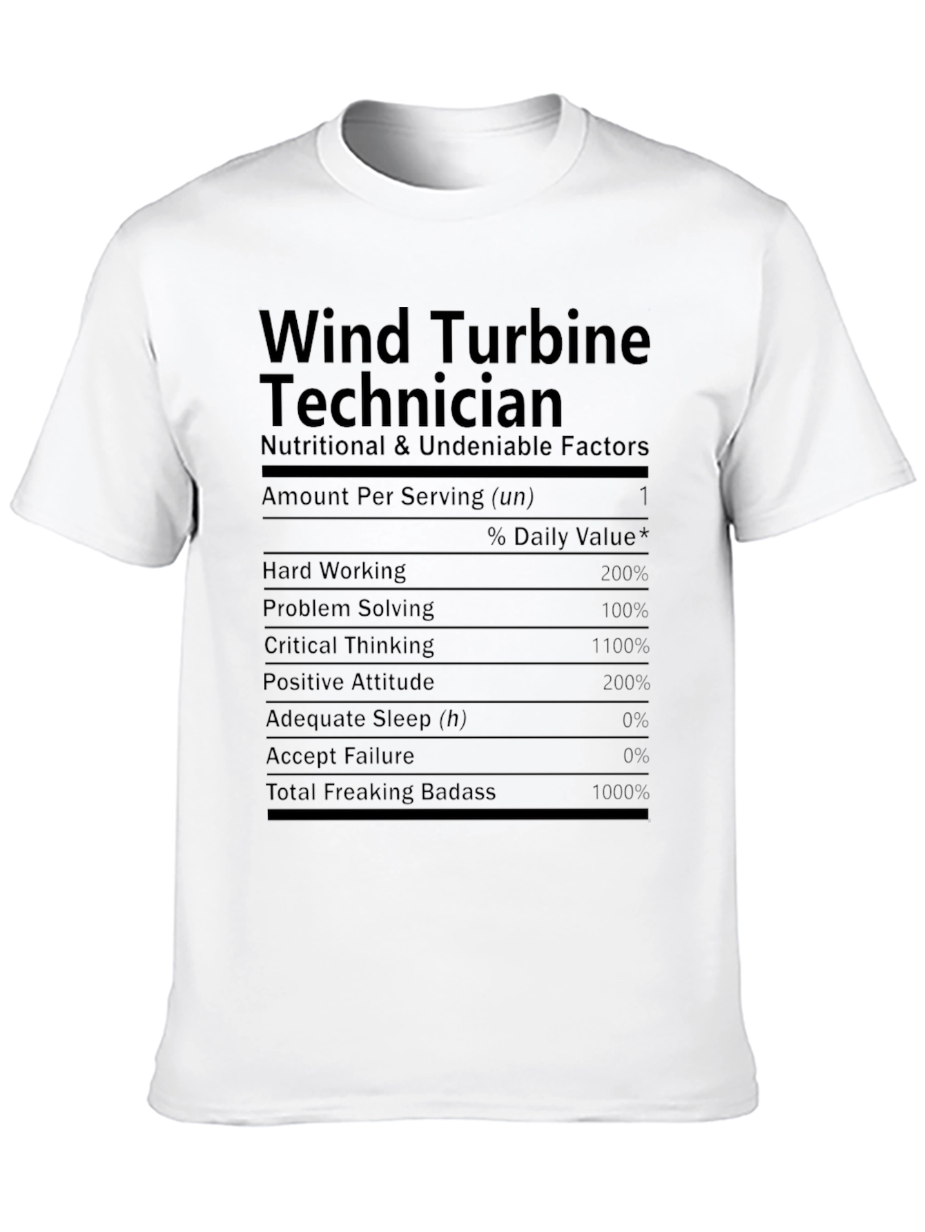 Camiseta Técnica de Turbina Eólica - Datos Nutricionales