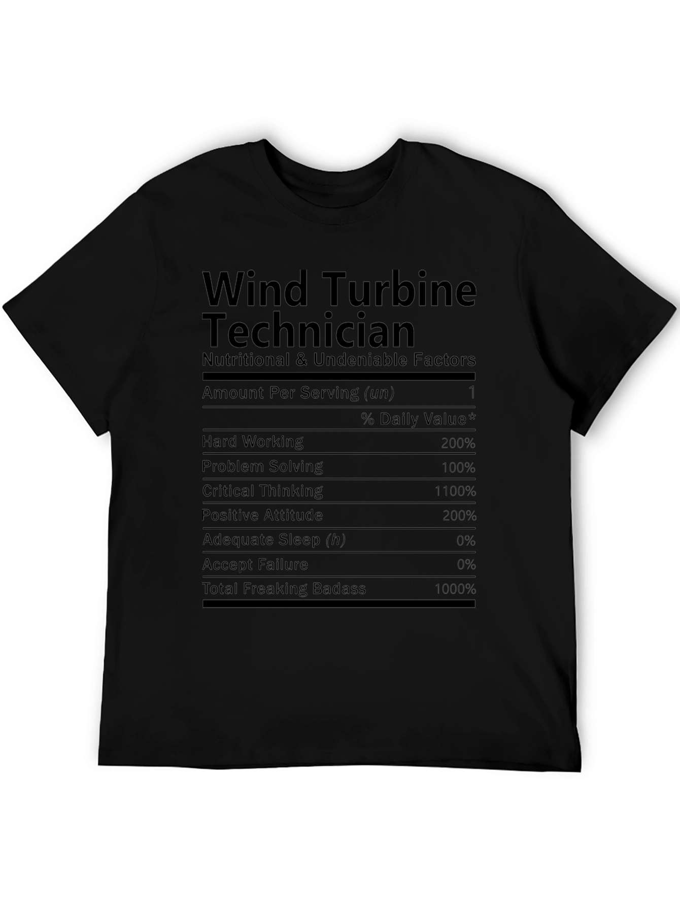 Camiseta Técnica de Turbina Eólica - Datos Nutricionales