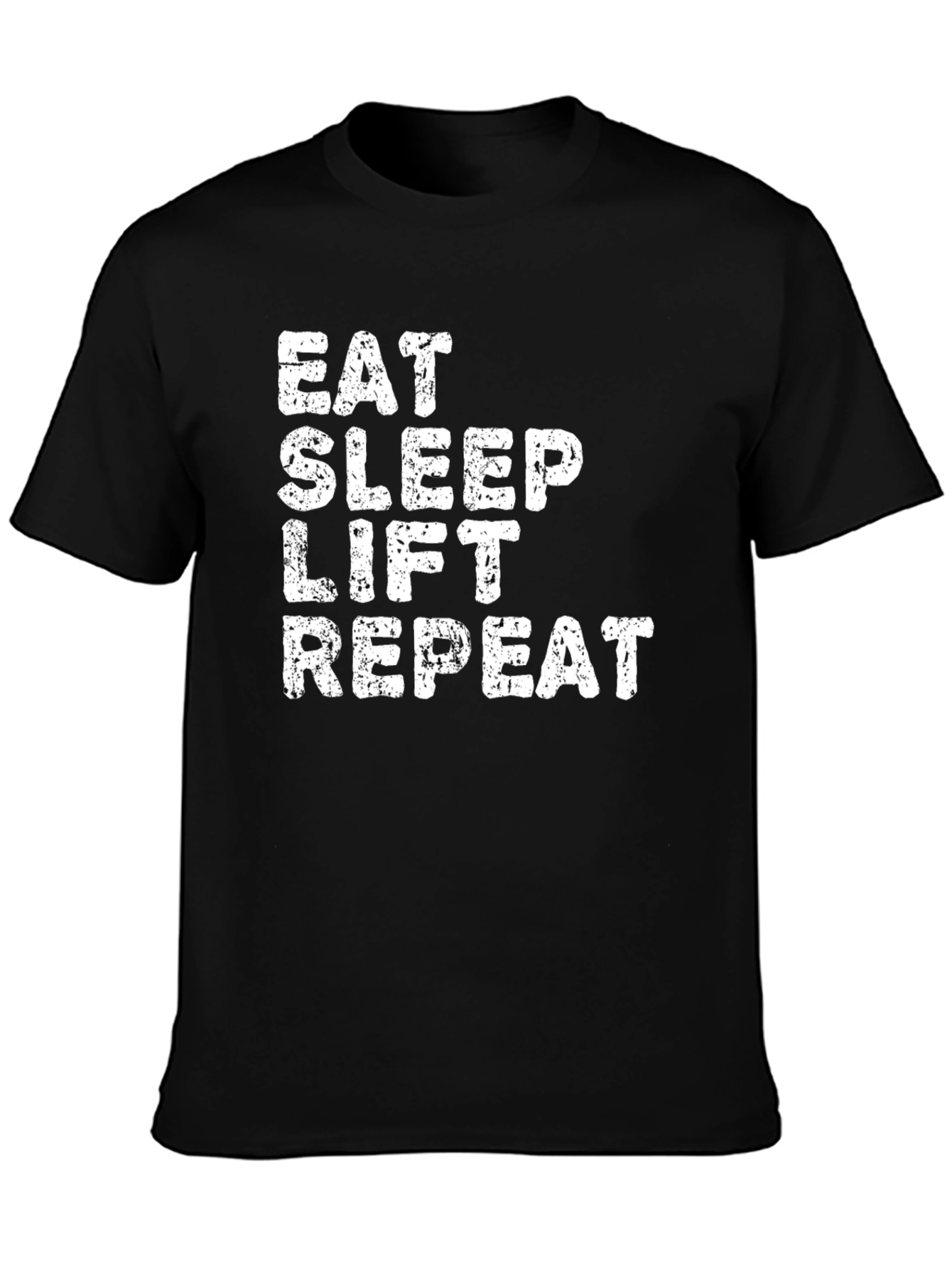 Camiseta Negra Eat Sleep Lift Repeat para Hombre