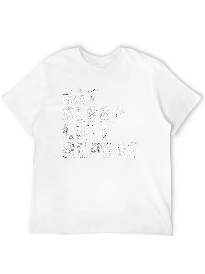 Camiseta Negra Eat Sleep Lift Repeat para Hombre