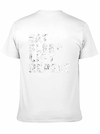 Camiseta Negra Eat Sleep Lift Repeat para Hombre