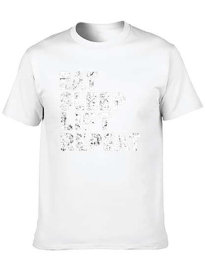 Camiseta Negra Eat Sleep Lift Repeat para Hombre