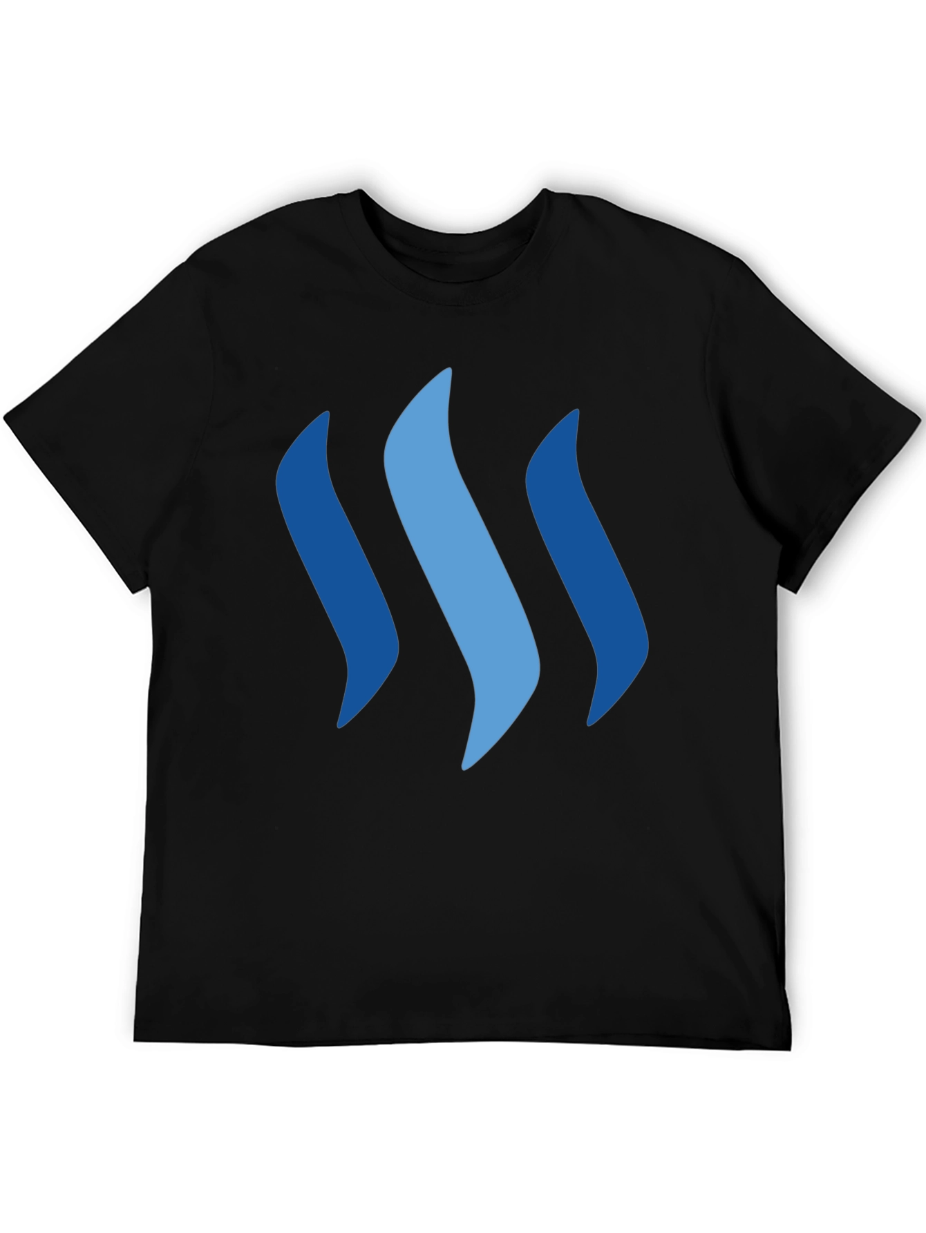 Camiseta Negra con Diseño Ondas Azules