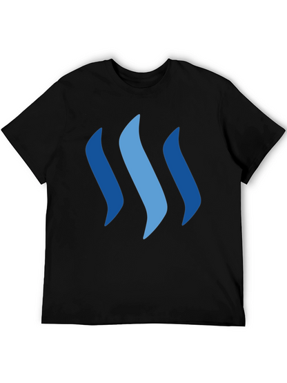Camiseta Negra con Diseño Ondas Azules