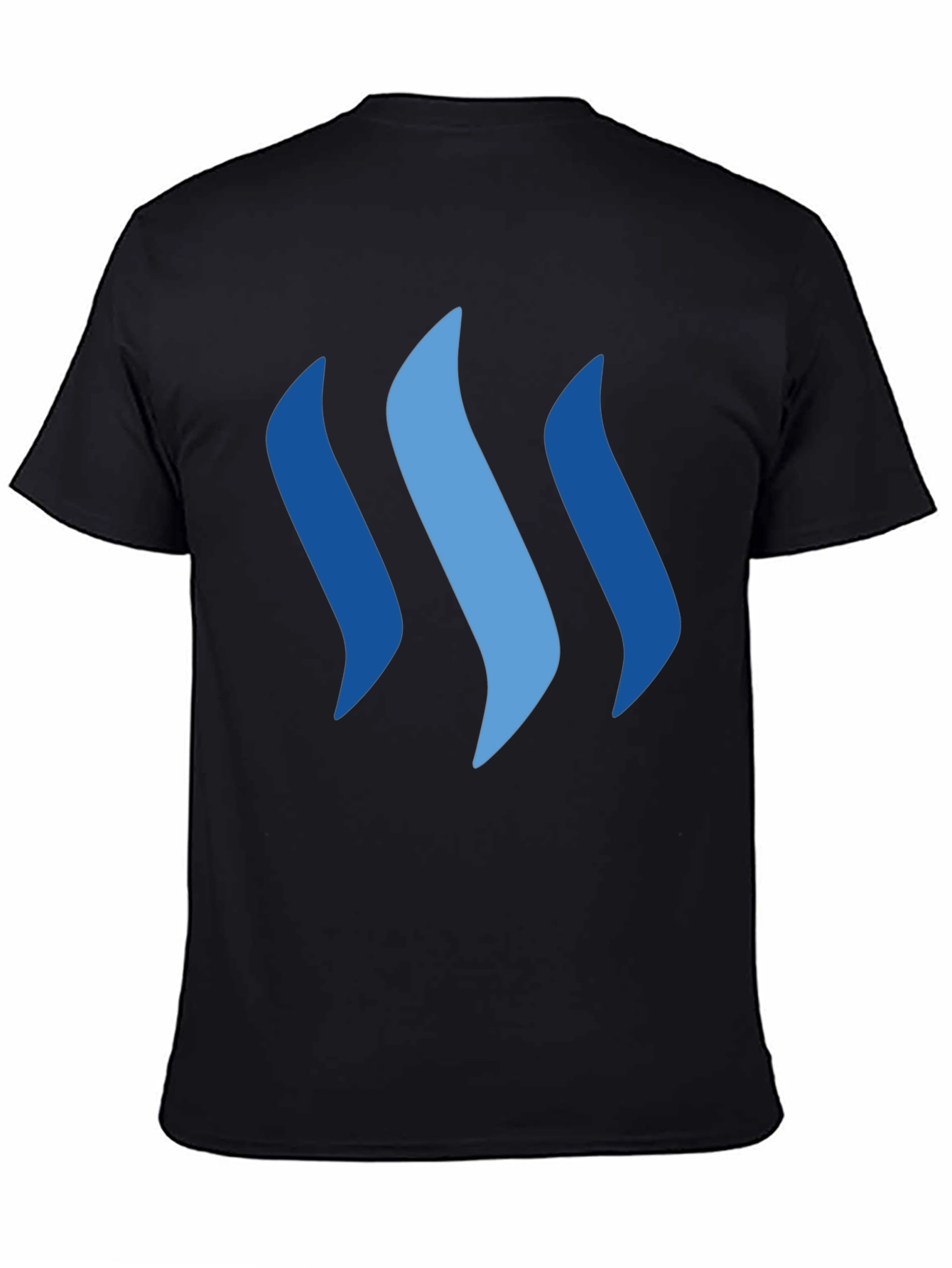 Camiseta Negra con Diseño Ondas Azules