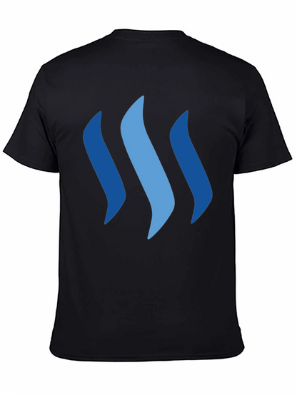 Camiseta Negra con Diseño Ondas Azules
