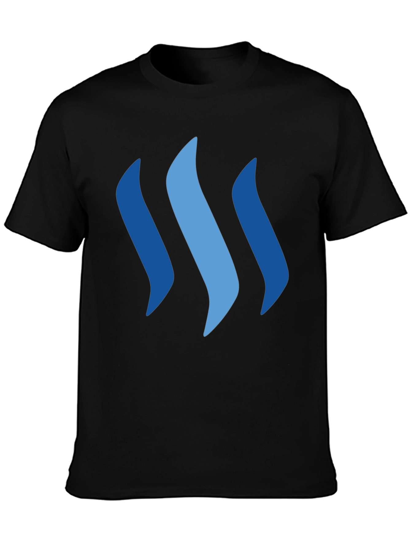 Camiseta Negra con Diseño Ondas Azules