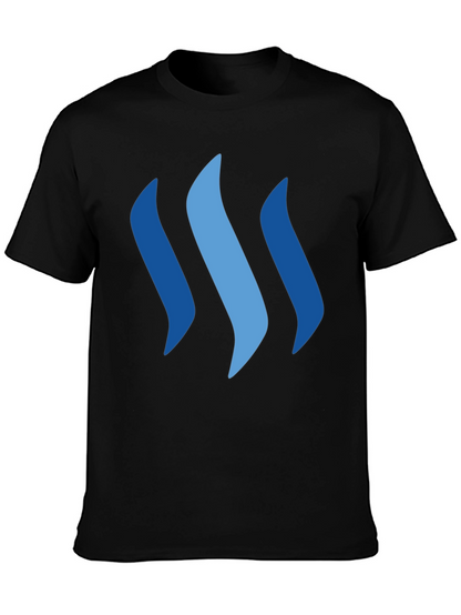 Camiseta Negra con Diseño Ondas Azules