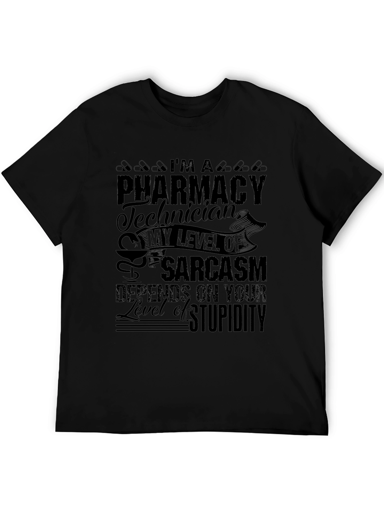 Camiseta Negra Técnico de Farmacia - Sarcasmo