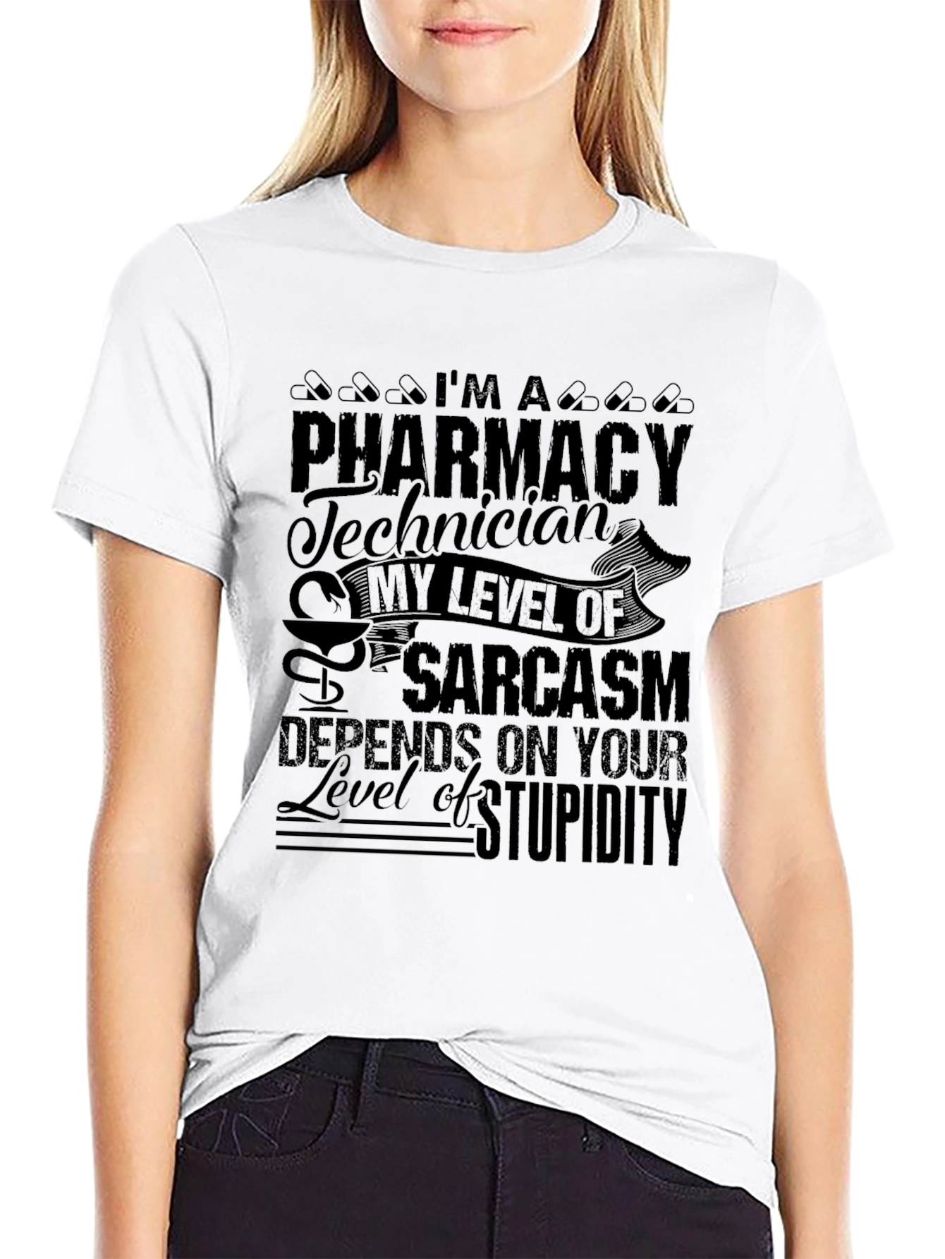 Camiseta Negra Técnico de Farmacia - Sarcasmo