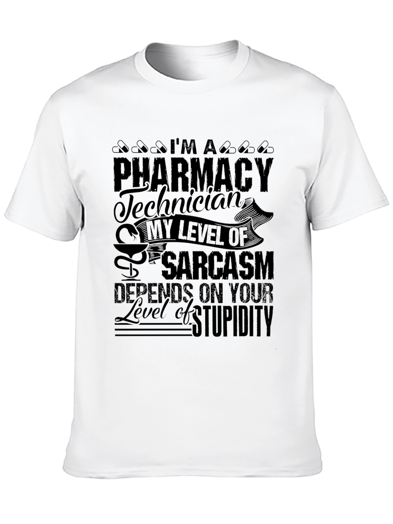 Camiseta Negra Técnico de Farmacia - Sarcasmo
