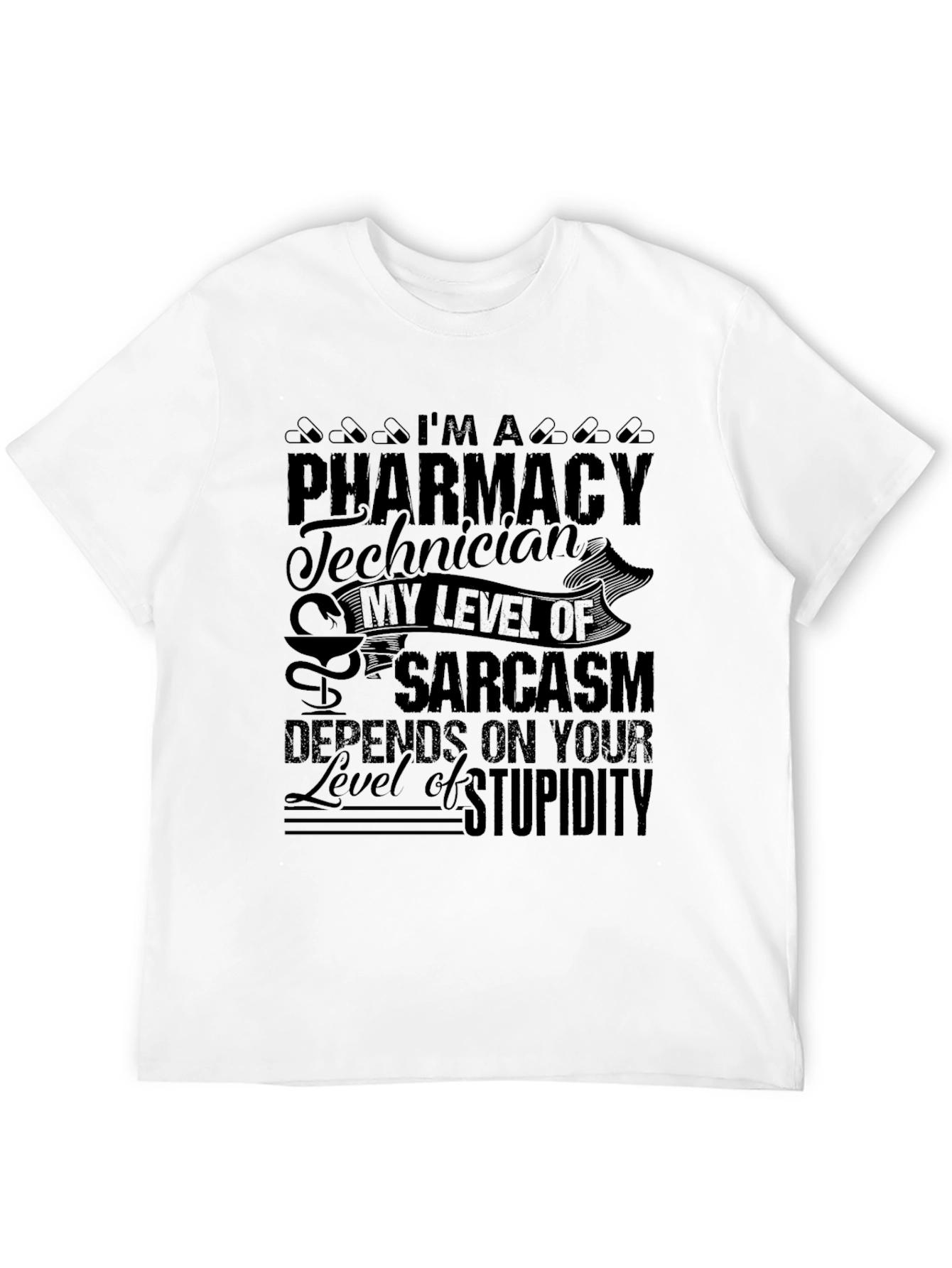 Camiseta Negra Técnico de Farmacia - Sarcasmo