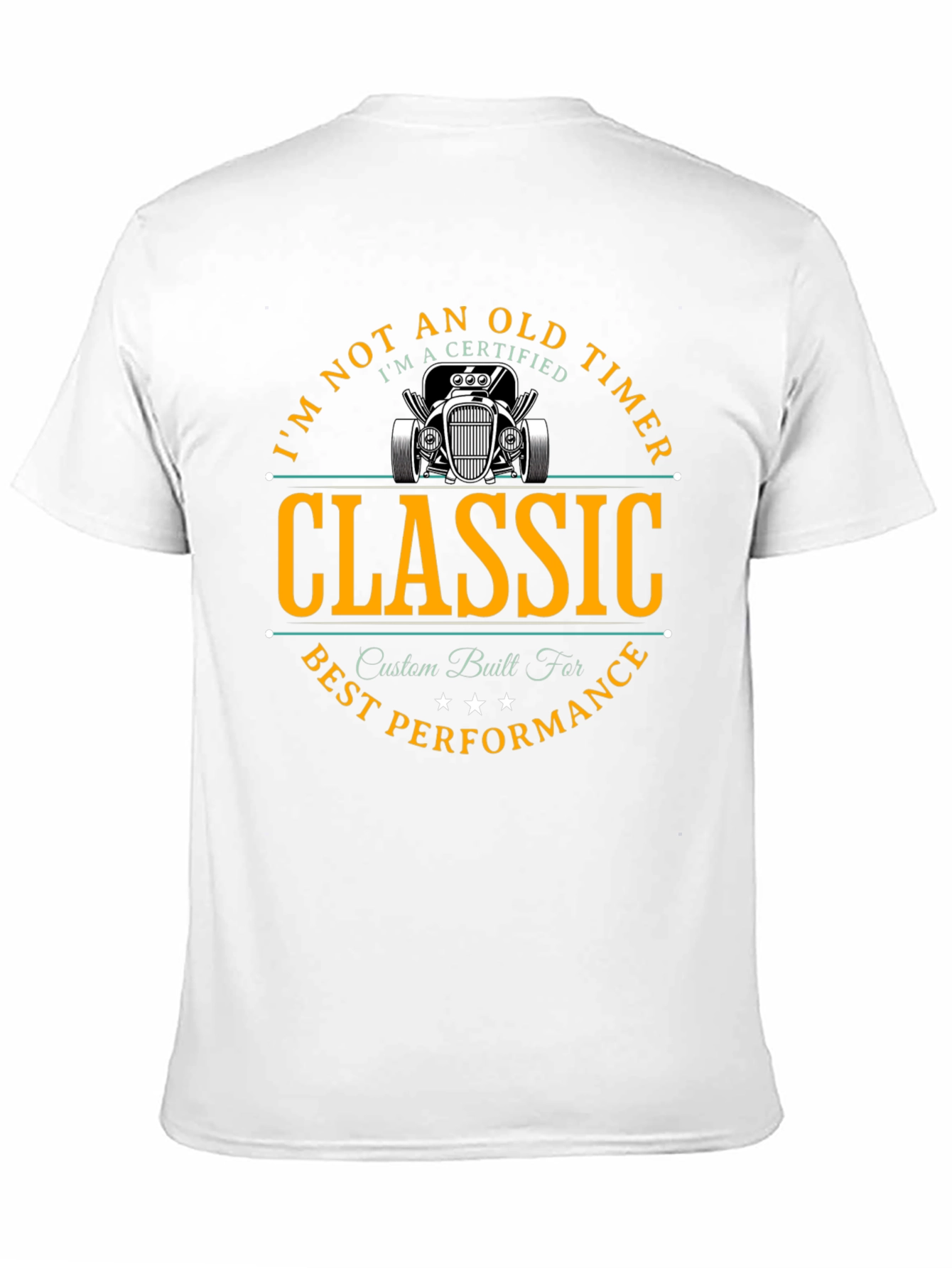 Camiseta Negra Clásica Coche Antiguo Performance