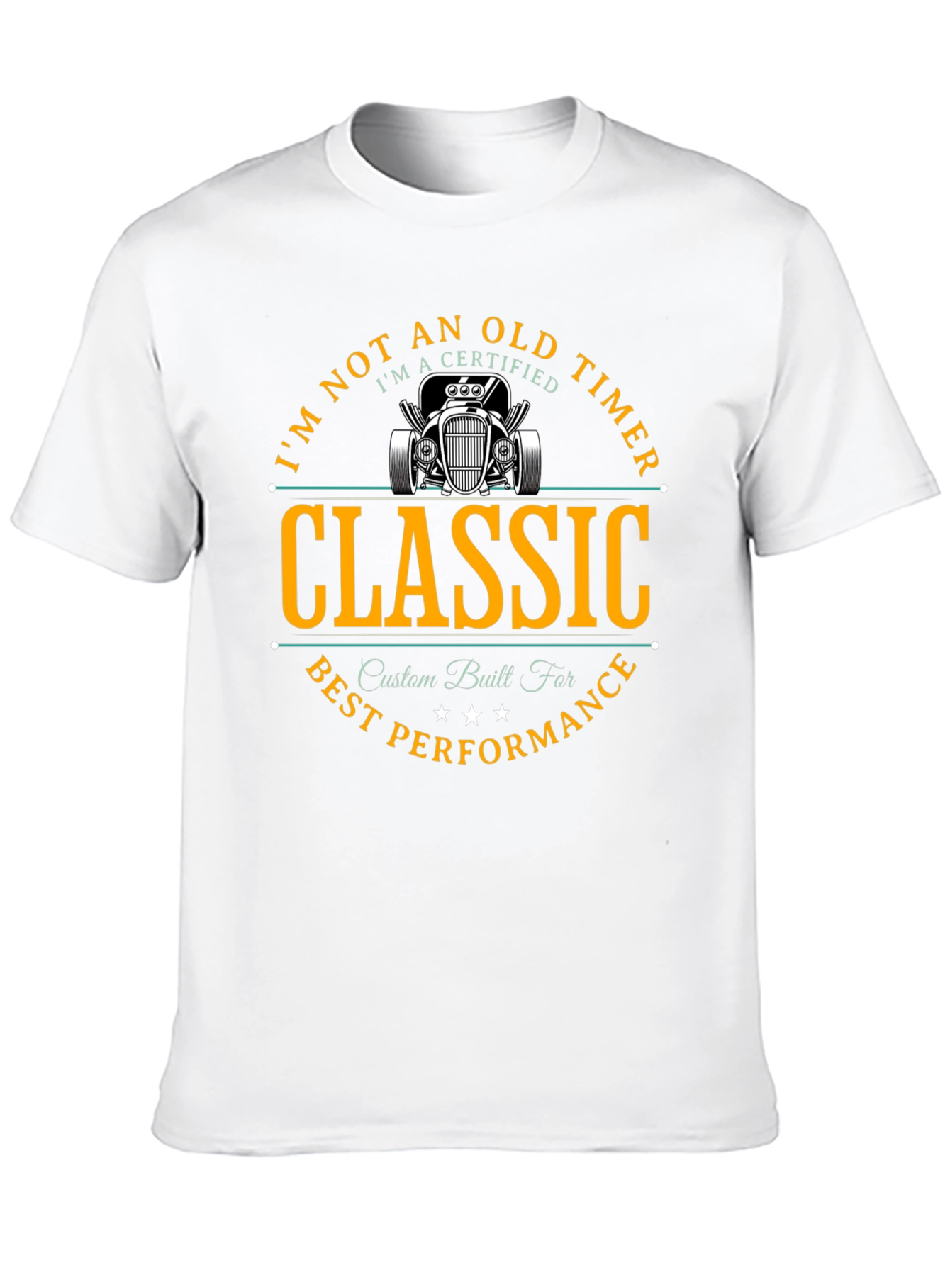 Camiseta Negra Clásica Coche Antiguo Performance