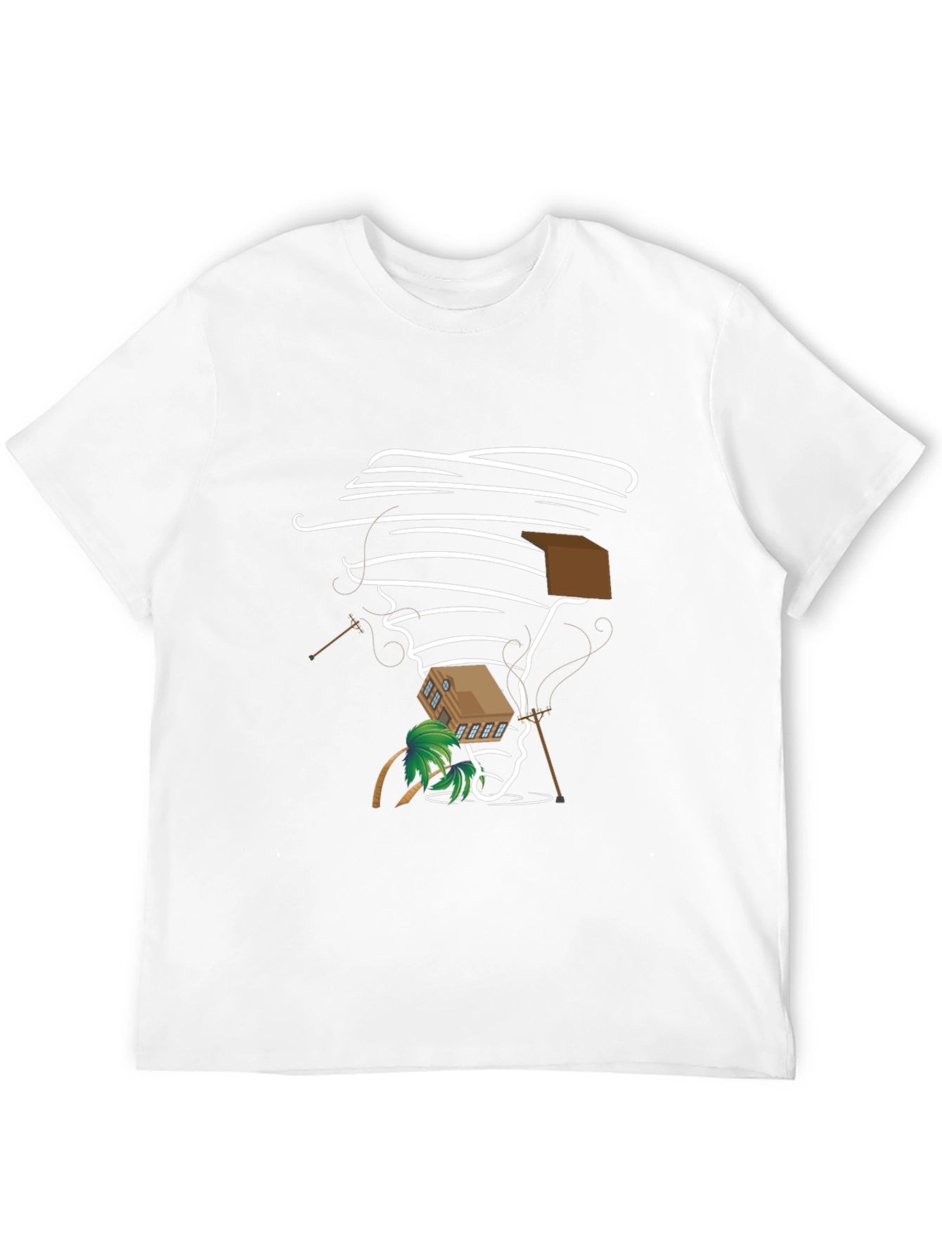 Camiseta Negra Estampado Tornado Divertido