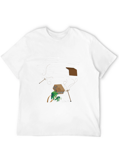 Camiseta Negra Estampado Tornado Divertido