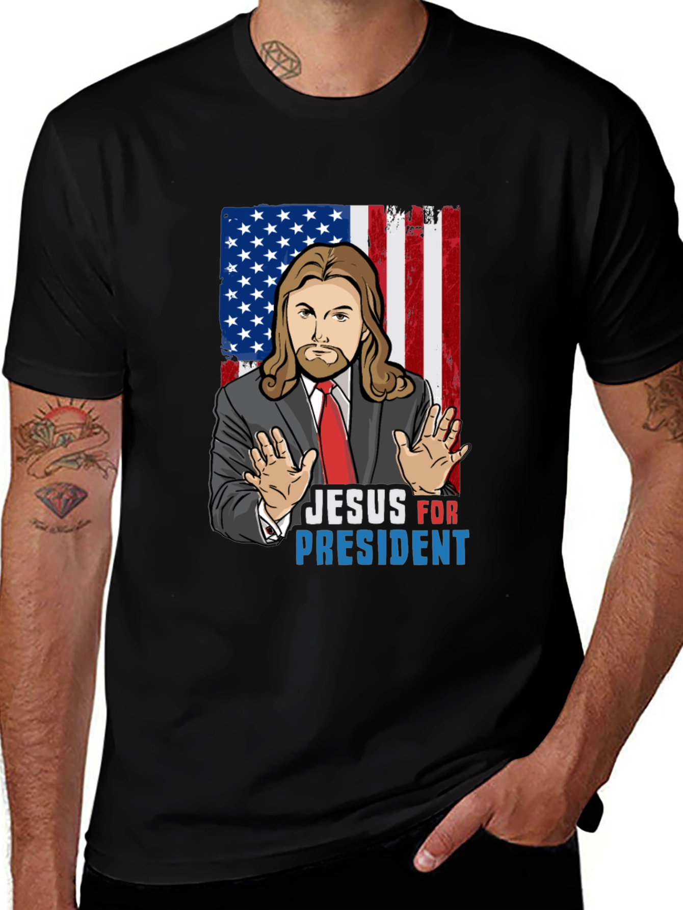 Camiseta Jesus Presidente USA - Moda Religiosa