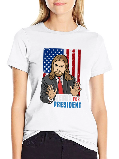 Camiseta Jesus Presidente USA - Moda Religiosa