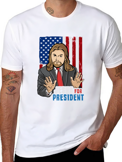 Camiseta Jesus Presidente USA - Moda Religiosa