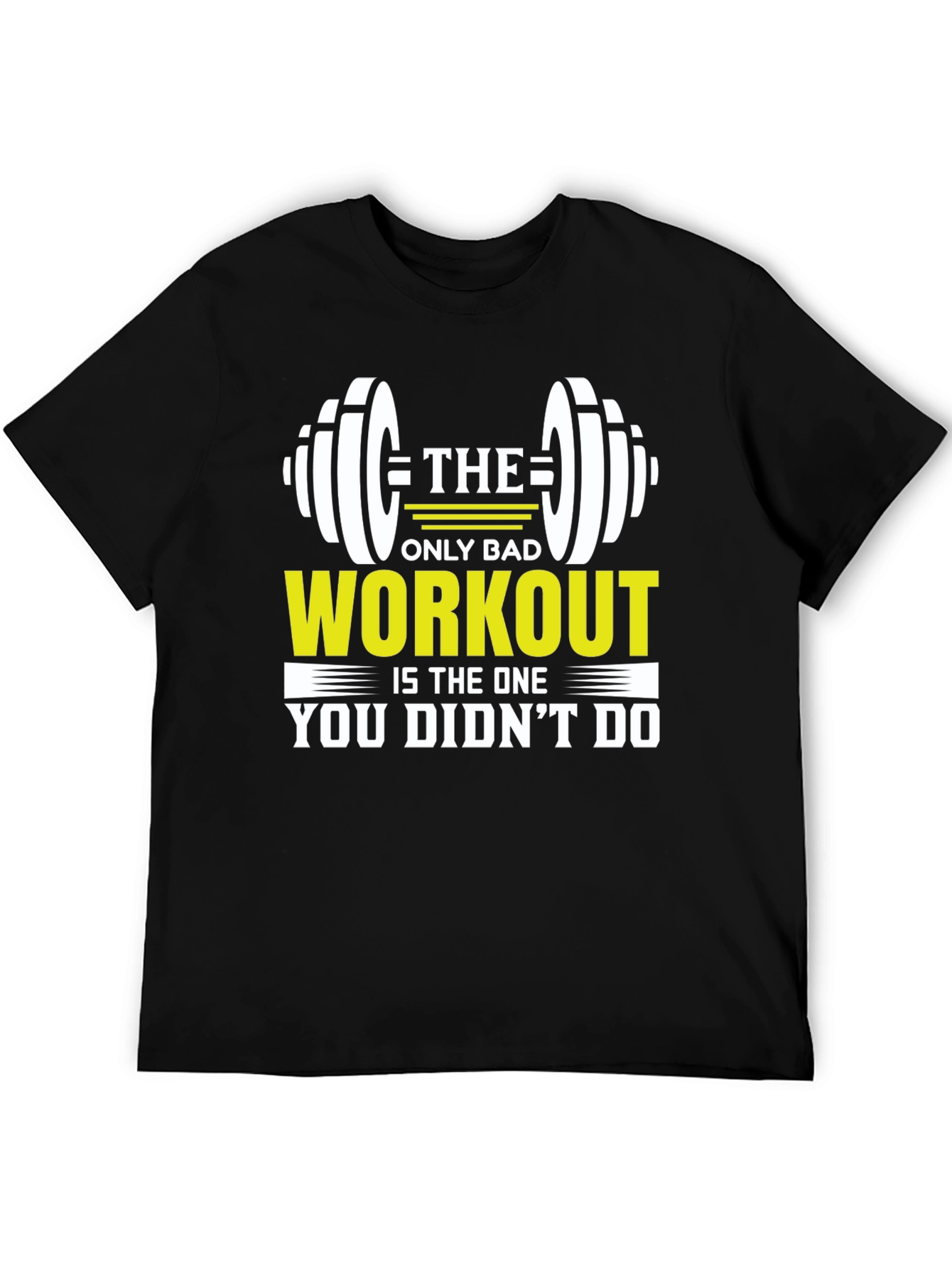 Camiseta Negra Motivacional Gimnasio Workout