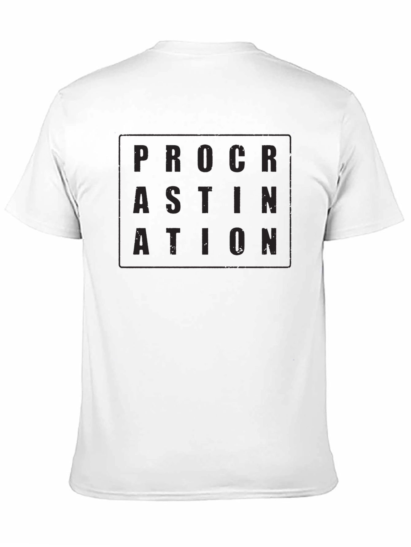 Camiseta Negra Procrastinación Hombre Casual