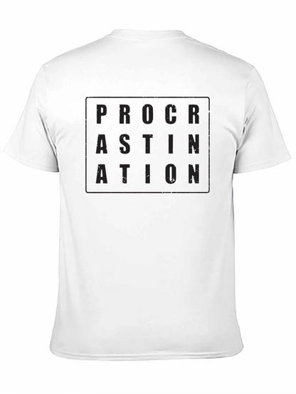 Camiseta Negra Procrastinación Hombre Casual