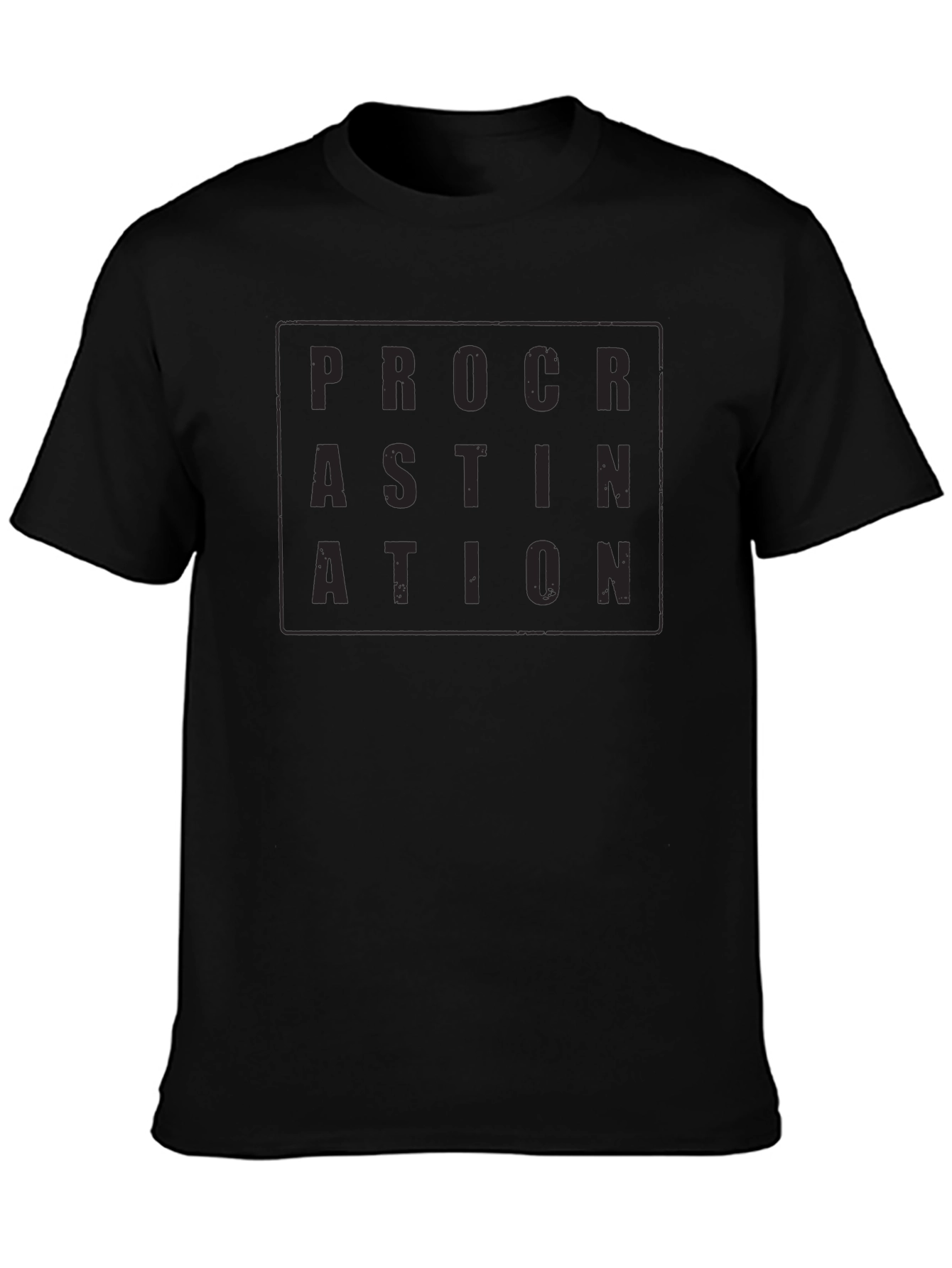 Camiseta Negra Procrastinación Hombre Casual