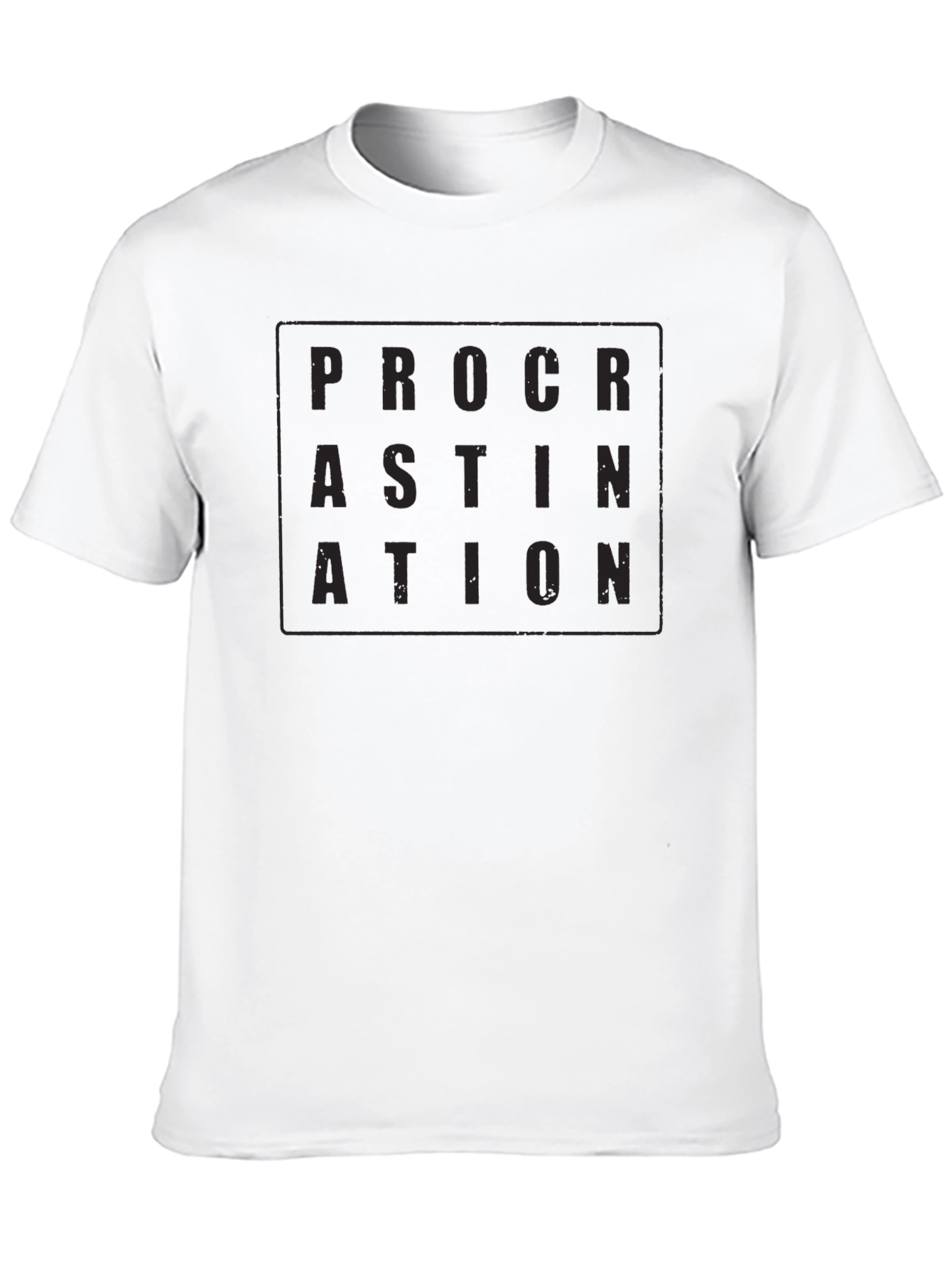 Camiseta Negra Procrastinación Hombre Casual
