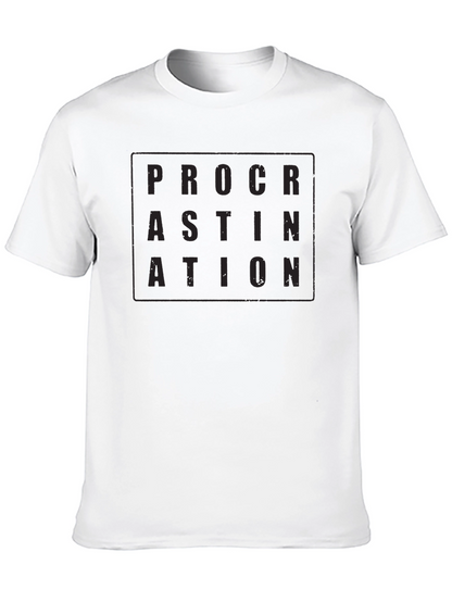 Camiseta Negra Procrastinación Hombre Casual
