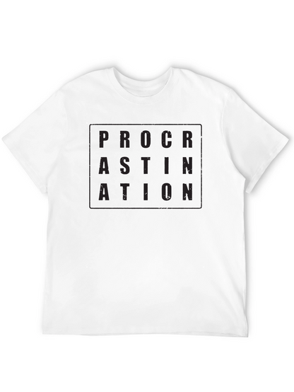 Camiseta Negra Procrastinación Hombre Casual