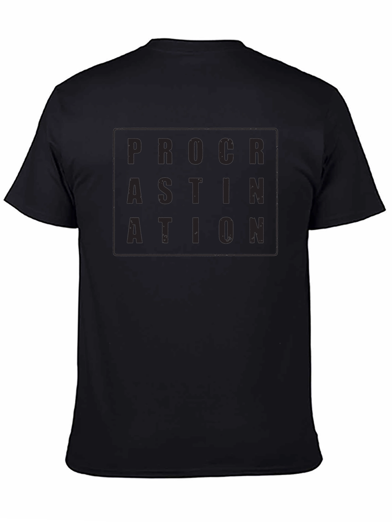Camiseta Negra Procrastinación Hombre Casual