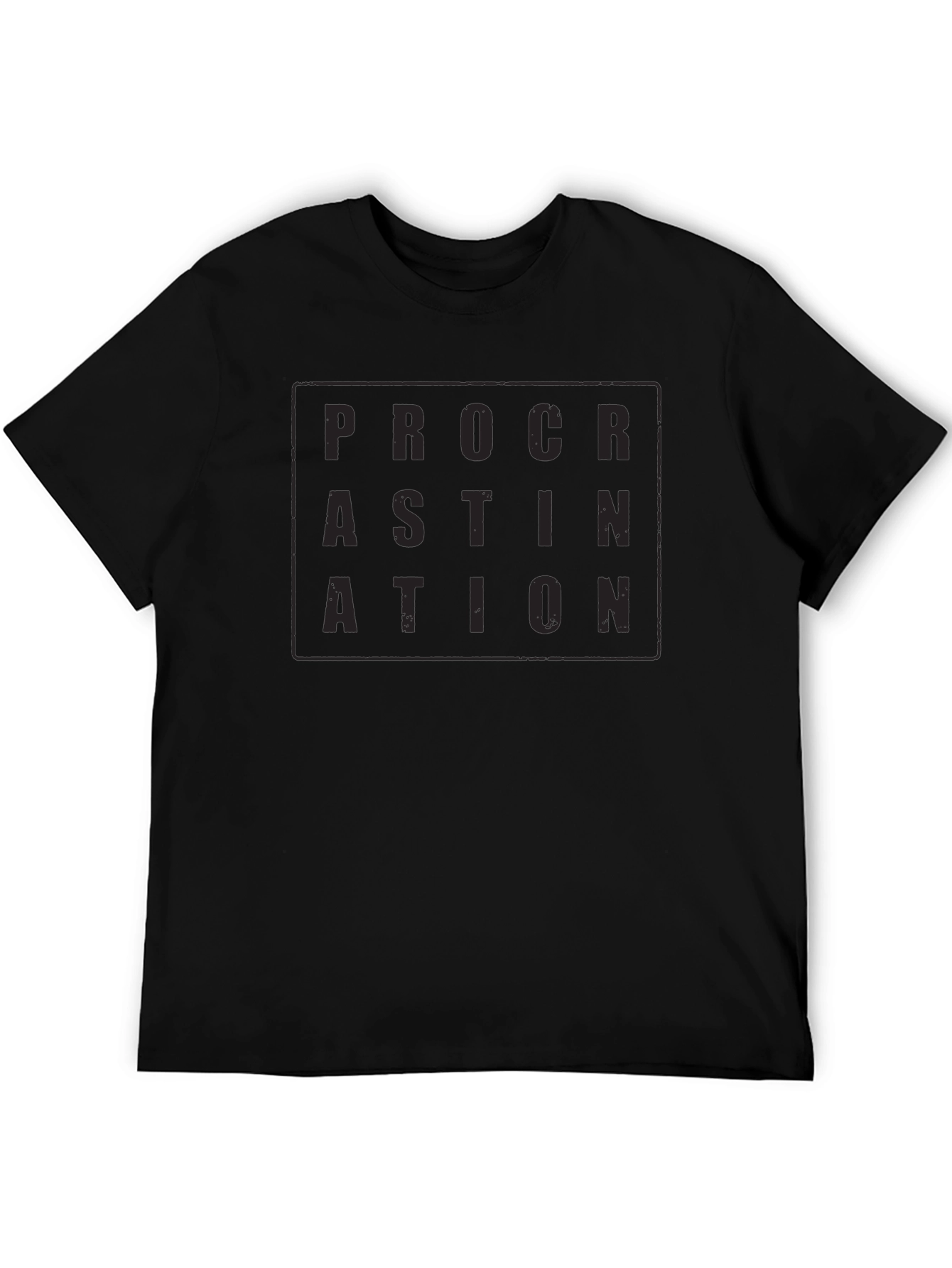 Camiseta Negra Procrastinación Hombre Casual