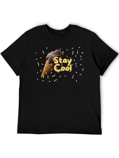 Camiseta Negra Stay Cool con Helado