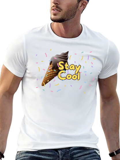 Camiseta Negra Stay Cool con Helado