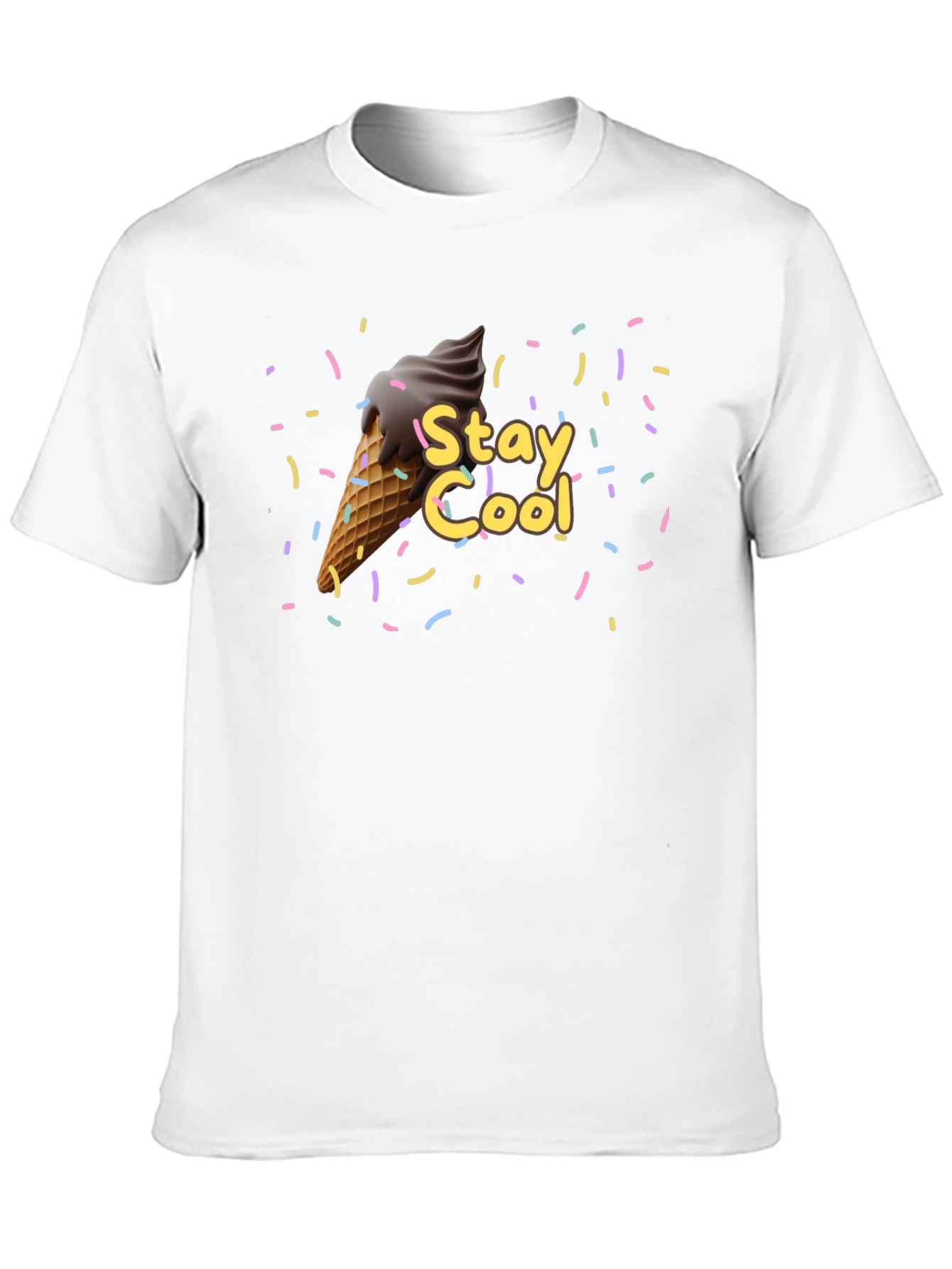 Camiseta Negra Stay Cool con Helado