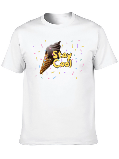 Camiseta Negra Stay Cool con Helado