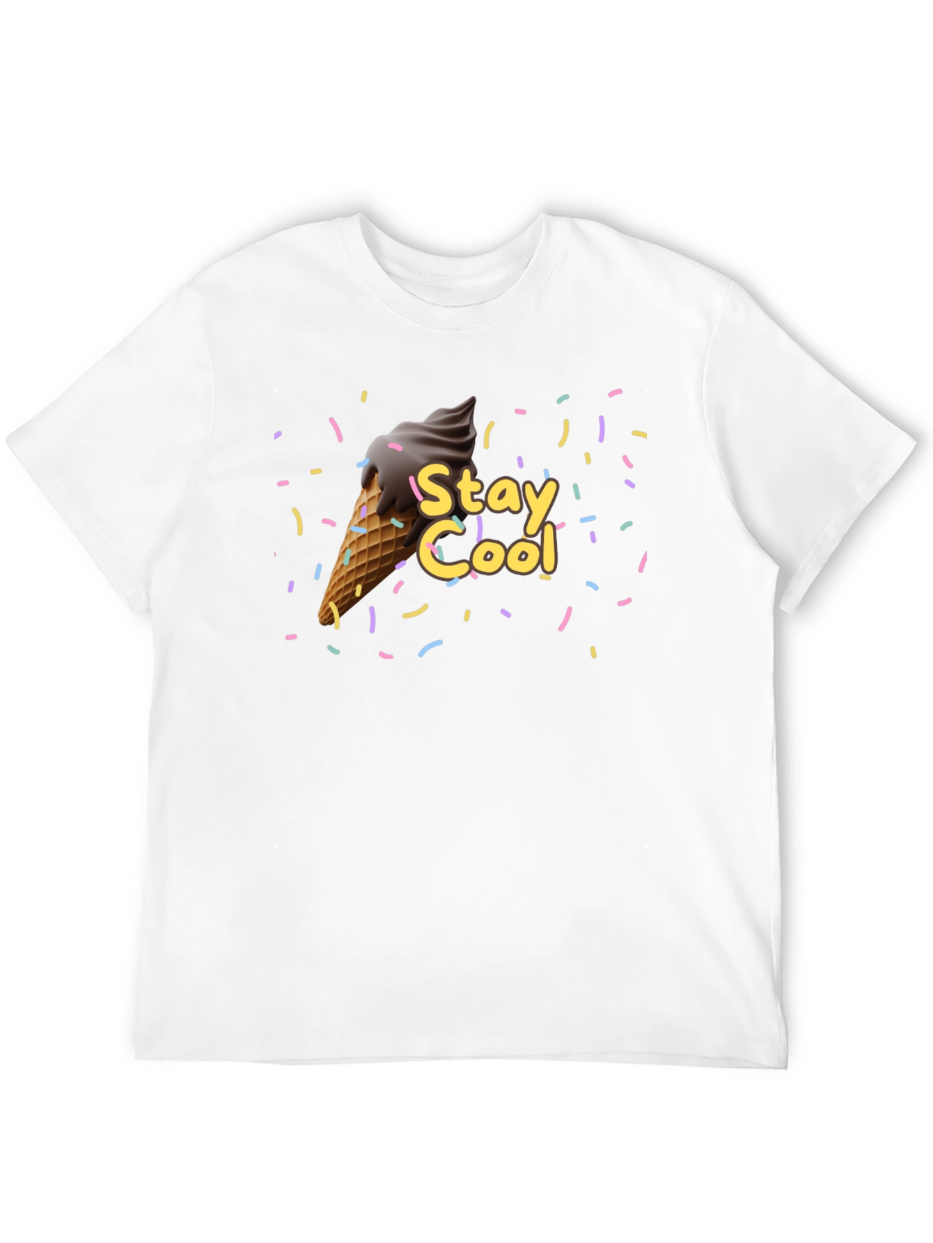 Camiseta Negra Stay Cool con Helado